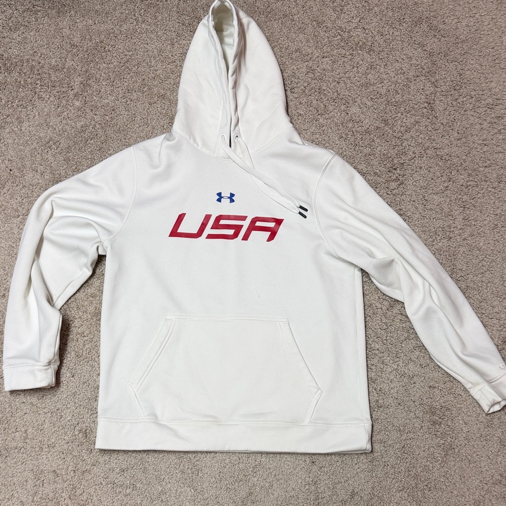 Mens Under Armour Red and Blue USA Hoodie